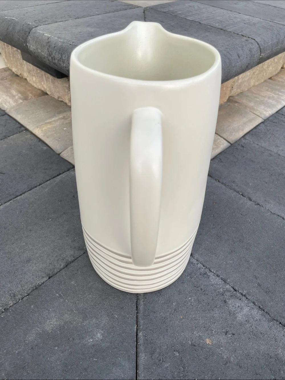 LIKE NEW!! Hearth and Hand with Magnolia Ceramic Pitcher with Gray Ribbed Base